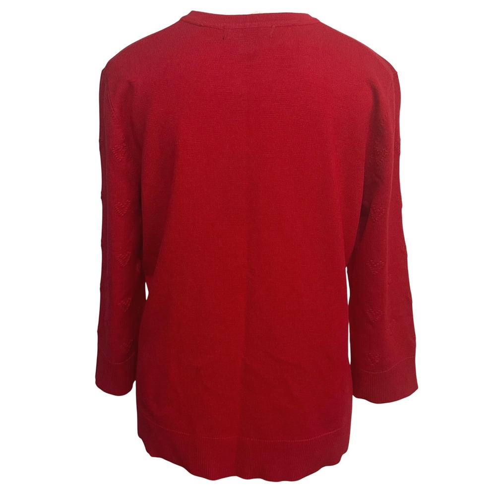 Cable & Gauge Cardigan Sweater Button Front M Red Heart Embossed Preppy Office - Picture 2 of 10